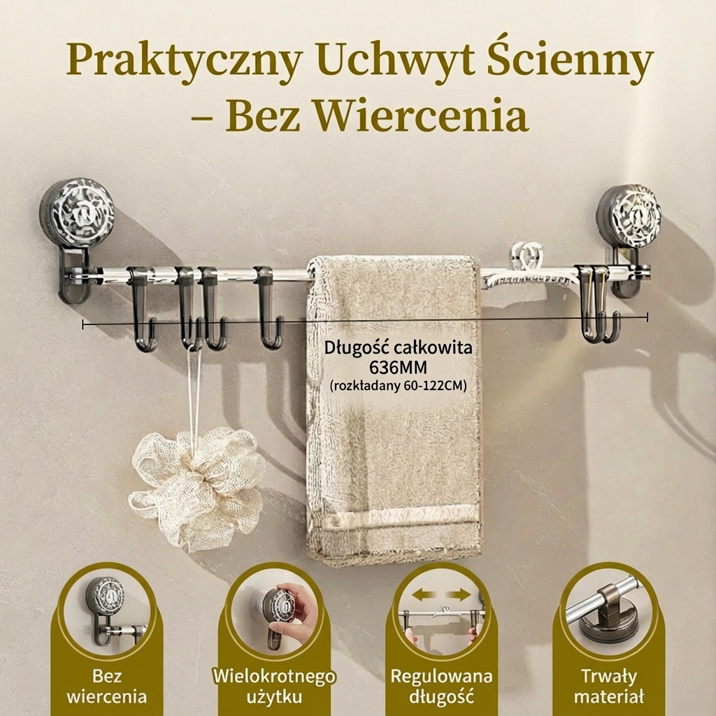 Praktyczny Uchwyt Ścienny – Bez Wiercenia