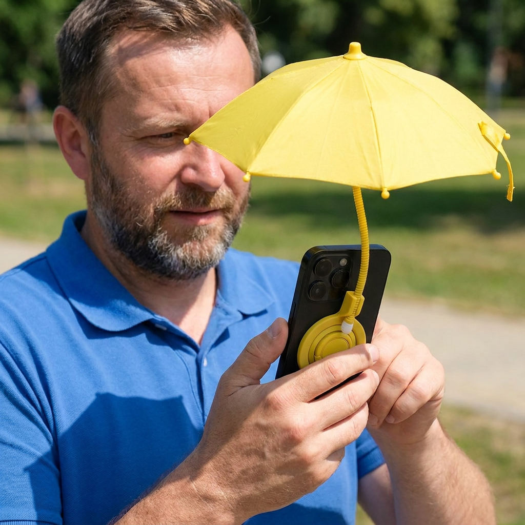 Magnetyczny Mini Daszek na Telefon – Rozsuwany Uchwyt do Elastycznej Ochrony przed Słońcem w Ruchu