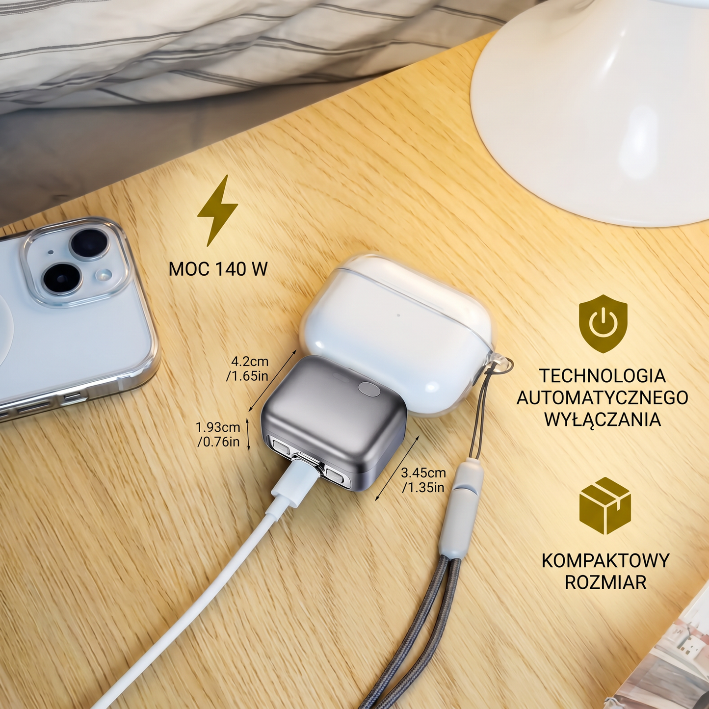 Premiumowa Ładowarka 140 W z Technologią Automatycznego Wyłączania