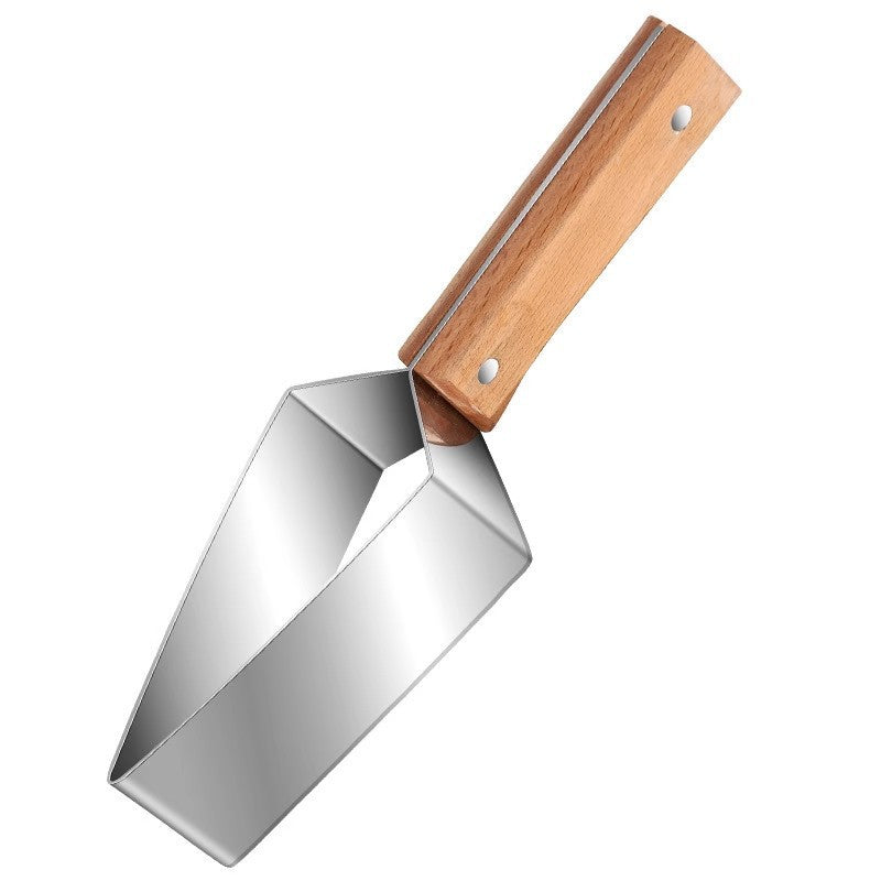 Stalowa Slicer do Arbuzów z Drewnianą Rączką – Czyste i Szybkie Porcjowanie
