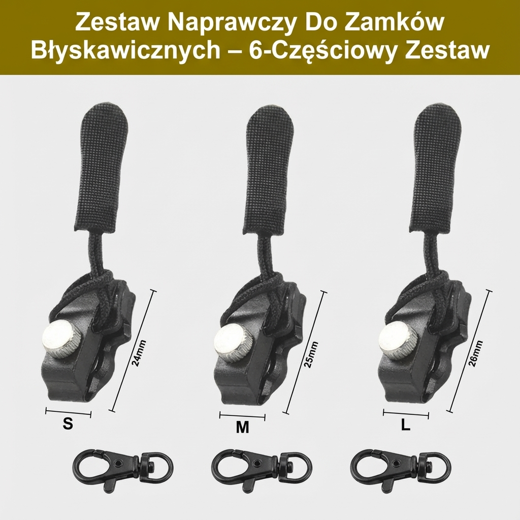 Zestaw Naprawczy Do Zamków Błyskawicznych – 6-Częściowy Zestaw
