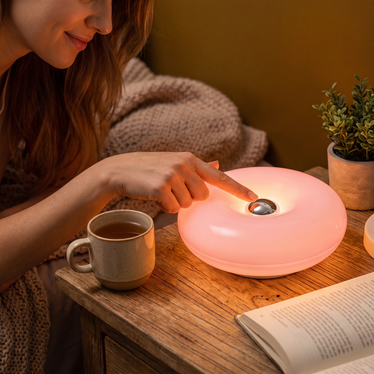 Retro-lampa LED w kształcie pączka z przytulnym światłem ambientowym