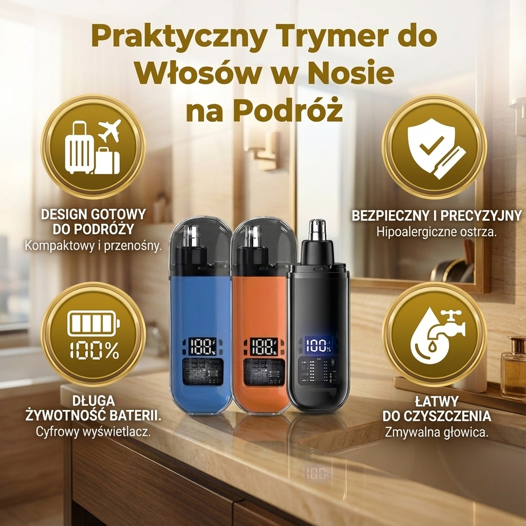 Praktyczny Trymer do Włosów w Nosie na Podróż
