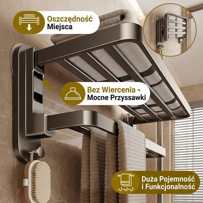 Składany uchwyt na ręczniki z przyssawką