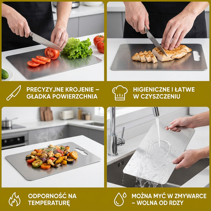 TitanPro – Wysokiej Jakości Deska do Krojenia z Niemieckiej Stali Nierdzewnej