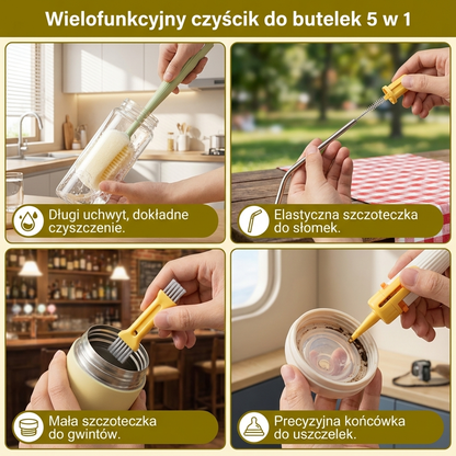 Wielofunkcyjny czyścik do butelek 5 w 1