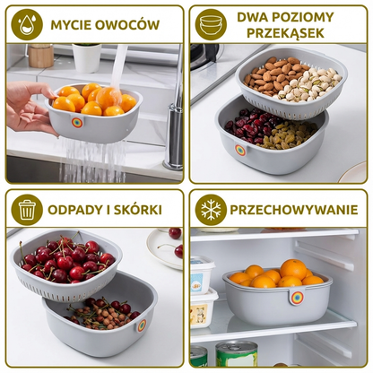 Praktyczna miska na przekąski z 2 poziomami