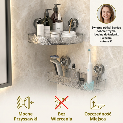 Łazienkowa półka narożna z przyssawką