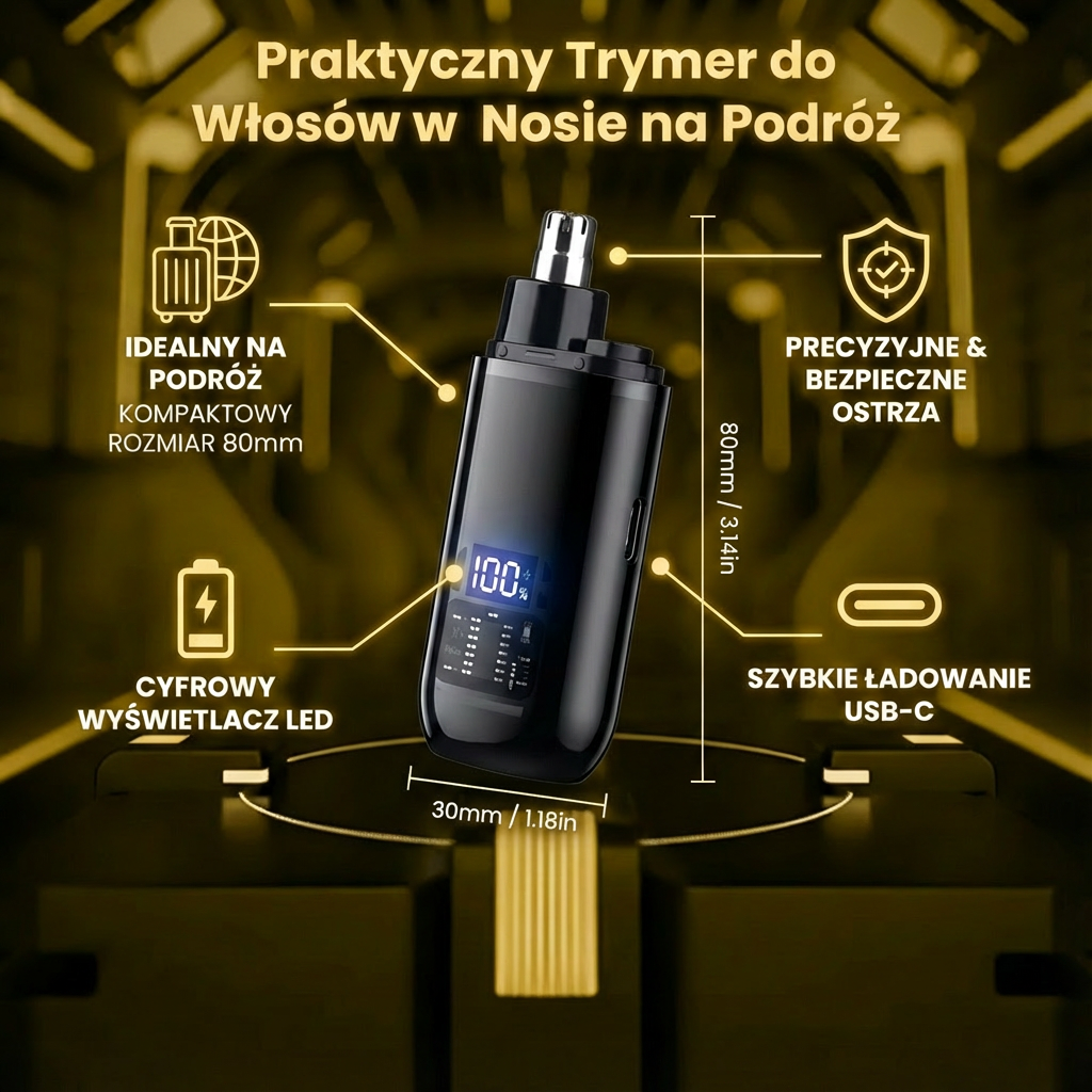 Praktyczny Trymer do Włosów w Nosie na Podróż