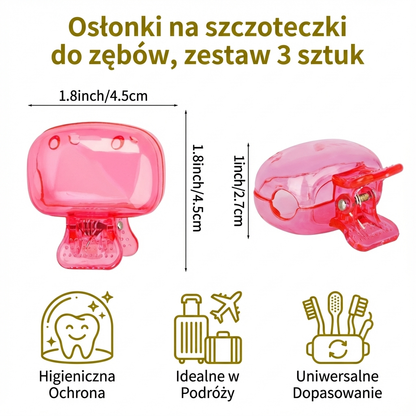Osłonki na szczoteczki do zębów, zestaw 3 sztuk