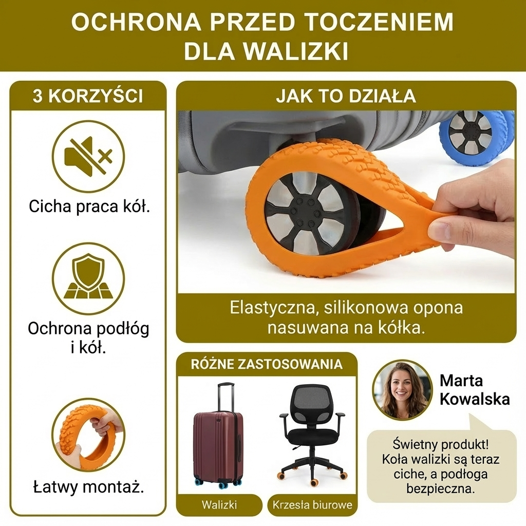 Ochrona przed toczeniem dla walizki