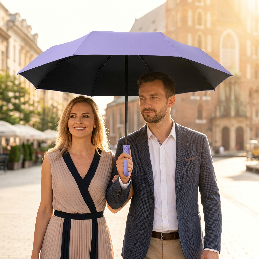 Premiumowy Automatyczny Parasol Składany na Słońce i Deszcz – Kompaktowy i Wiatroodporny