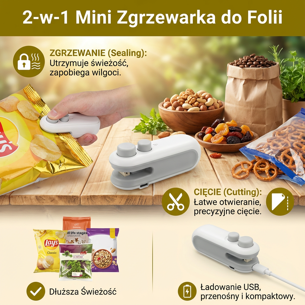 2-w-1 Mini Zgrzewarka do Folii