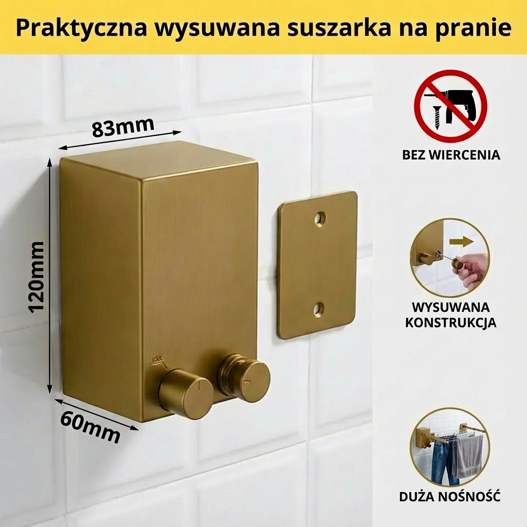 Praktyczna wysuwana suszarka na pranie