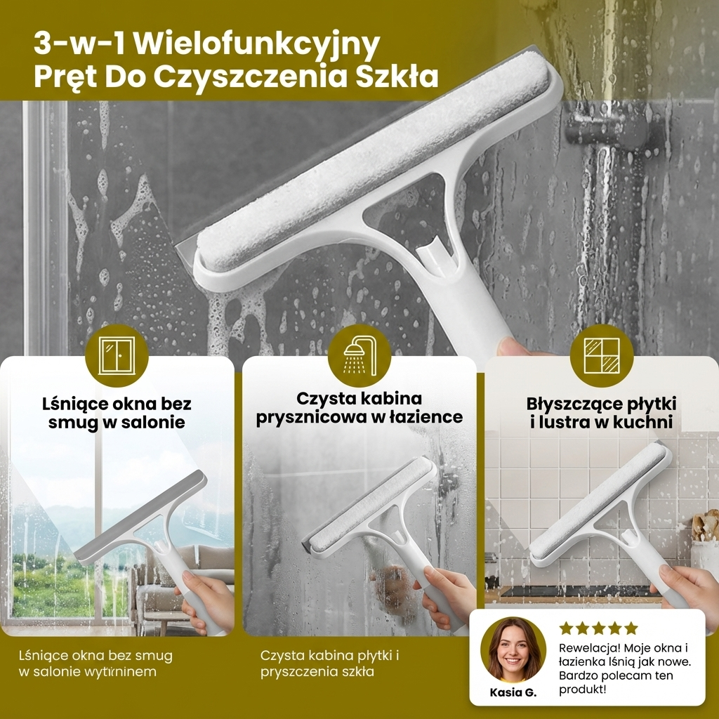 3-w-1 Wielofunkcyjny Pręt Do Czyszczenia Szkła