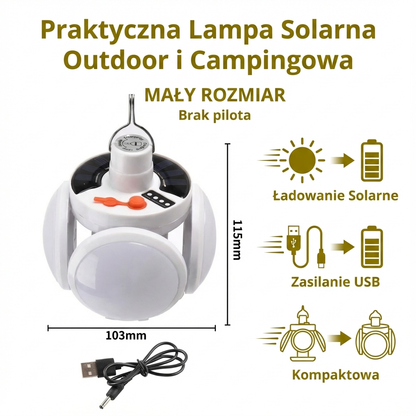 Praktyczna Lampa Solarna Outdoor i Campingowa