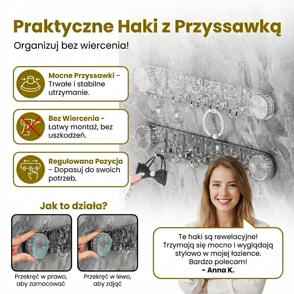 Praktyczne Haki z Przyssawką