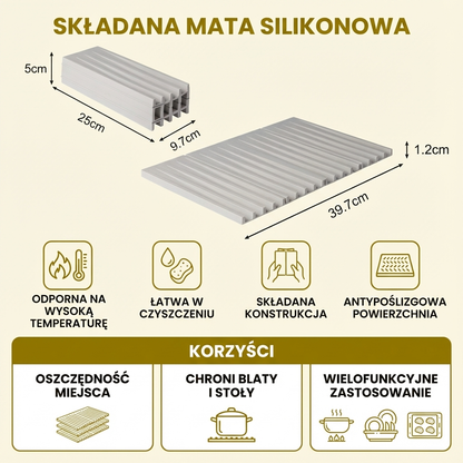 Składana mata silikonowa – odporna na wysoką temperaturę