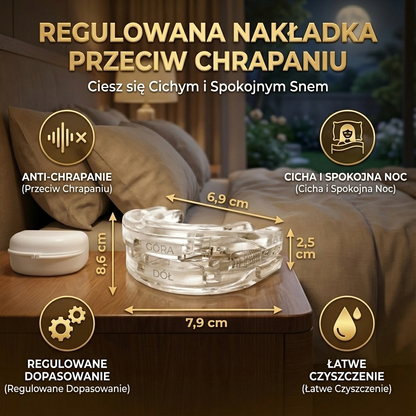 Regulowana Nakładka Przeciw Chrapaniu | Ciesz się Cichym i Spokojnym Snem