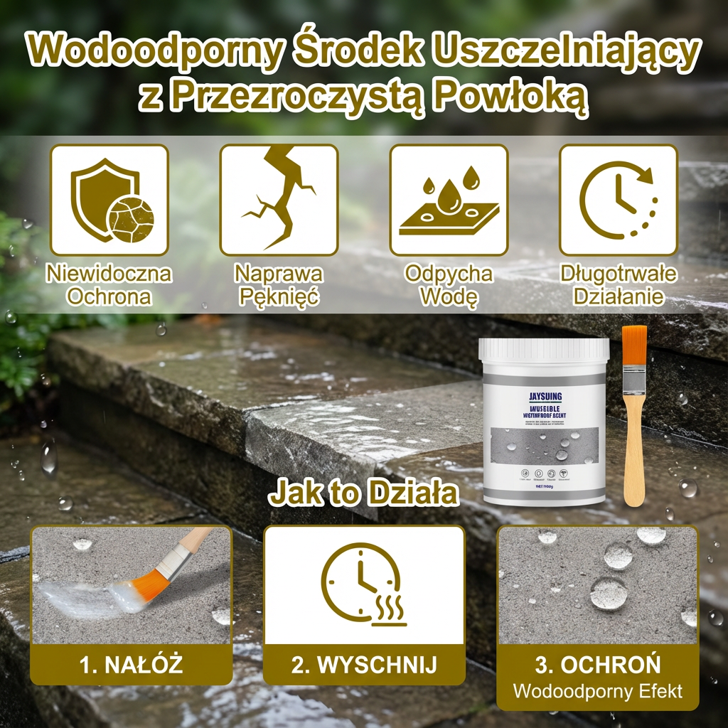 Wodoodporny Środek Uszczelniający z Przezroczystą Powłoką