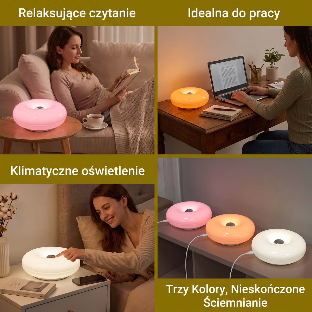 Retro-lampa LED w kształcie pączka z przytulnym światłem ambientowym