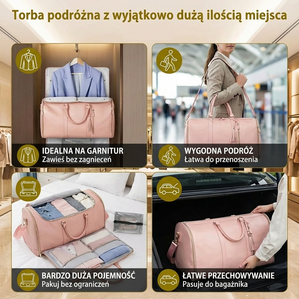 Torba podróżna z wyjątkowo dużą ilością miejsca