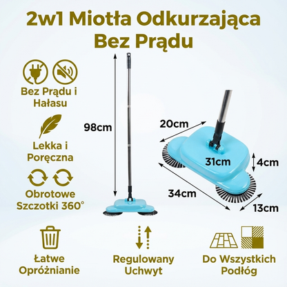 2w1 Miotła Odkurzająca Bez Prądu