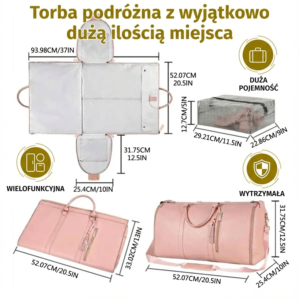 Torba podróżna z wyjątkowo dużą ilością miejsca