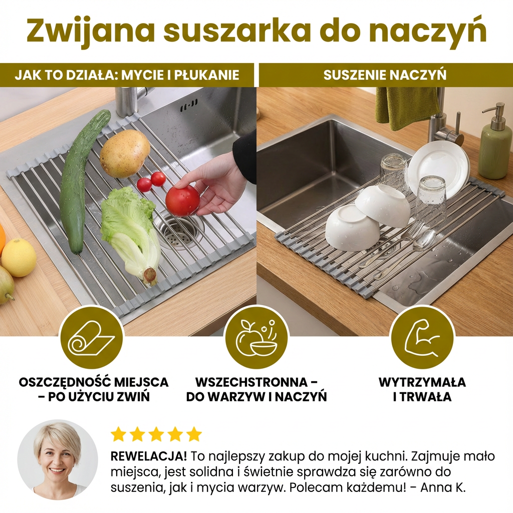 Zwijana suszarka do naczyń