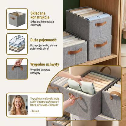 Składane Pudełko do Organizacji Ubrań z Uchwytami