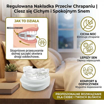 Regulowana Nakładka Przeciw Chrapaniu | Ciesz się Cichym i Spokojnym Snem