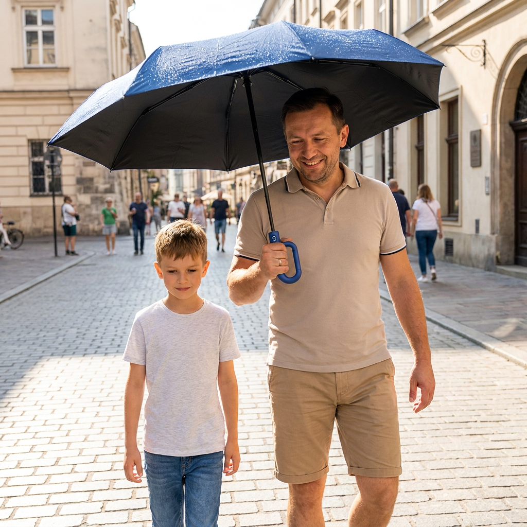 Premiumowy Automatyczny Parasol Składany na Słońce i Deszcz – Kompaktowy i Wiatroodporny