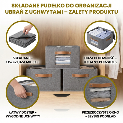 Składane Pudełko do Organizacji Ubrań z Uchwytami