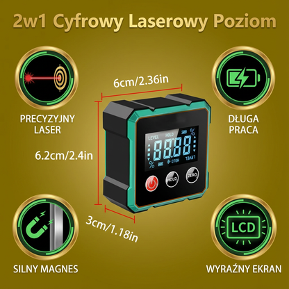 2w1 Cyfrowy Laserowy Poziom