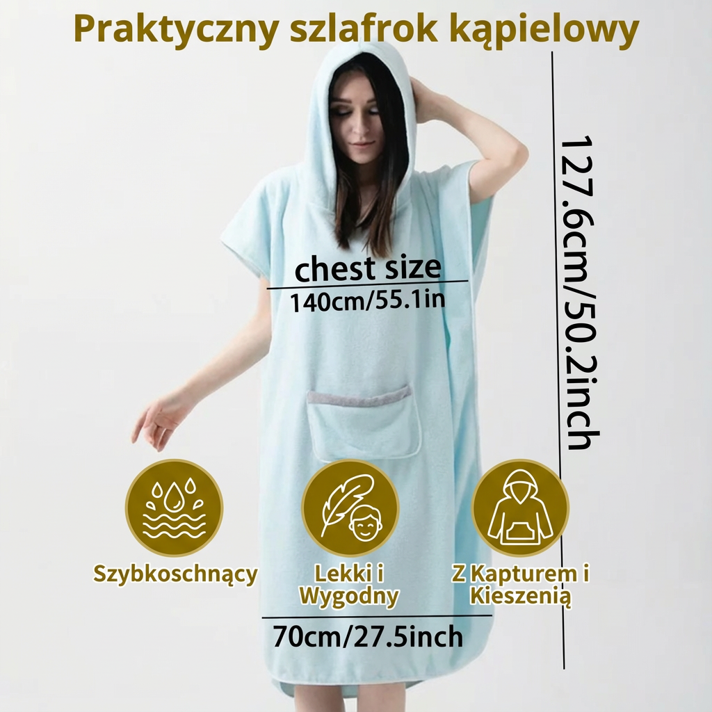 Praktyczny szlafrok kąpielowy