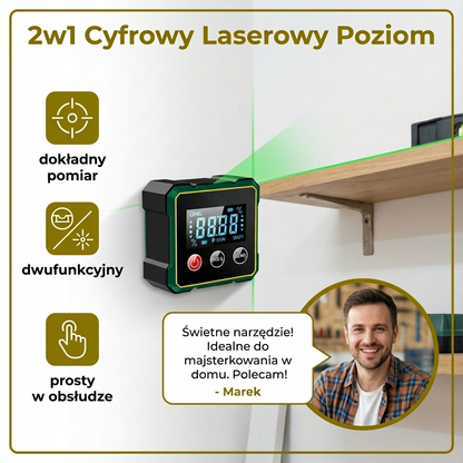 2w1 Cyfrowy Laserowy Poziom
