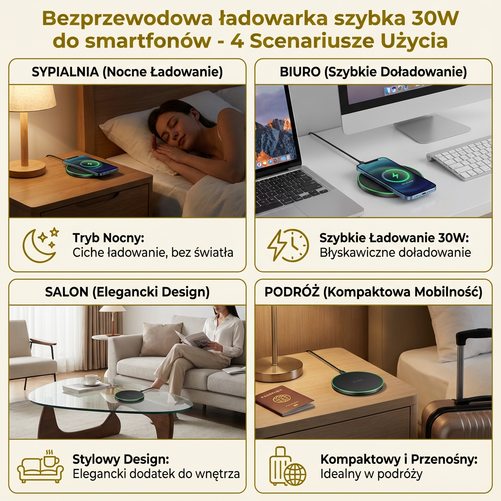 Bezprzewodowa ładowarka szybka 30W do smartfonów