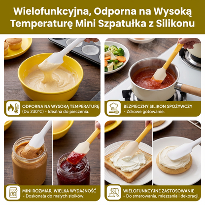 Wielofunkcyjna, Odporna na Wysoką Temperaturę Mini Szpatułka z Silikonu