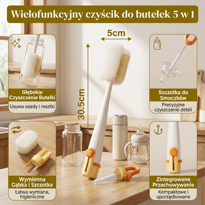 Wielofunkcyjny czyścik do butelek 5 w 1