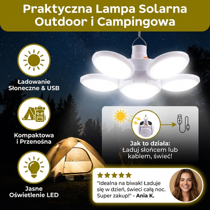 Praktyczna Lampa Solarna Outdoor i Campingowa