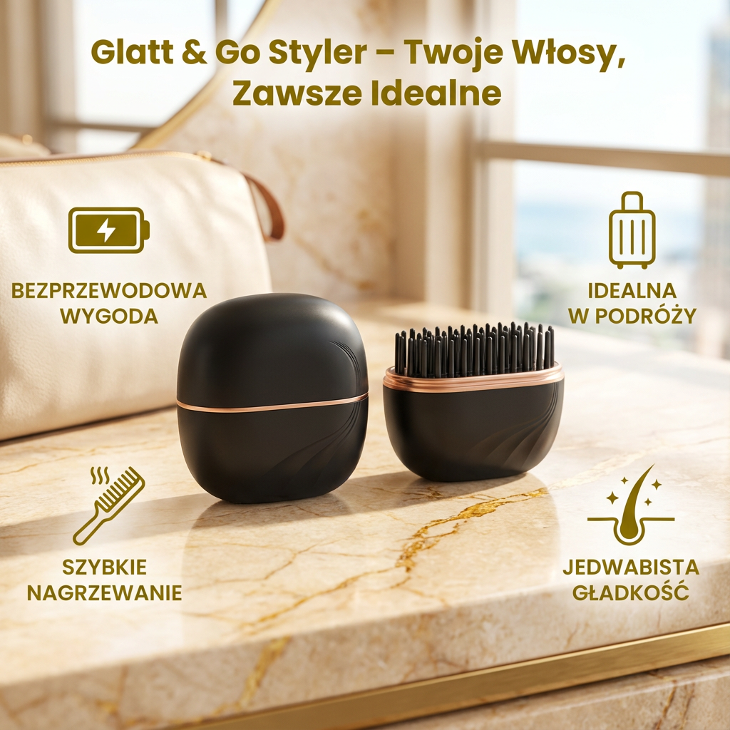 Glatt & Go Styler – Bezprzewodowa prostownica do włosów w podróży