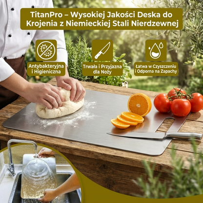 TitanPro – Wysokiej Jakości Deska do Krojenia z Niemieckiej Stali Nierdzewnej
