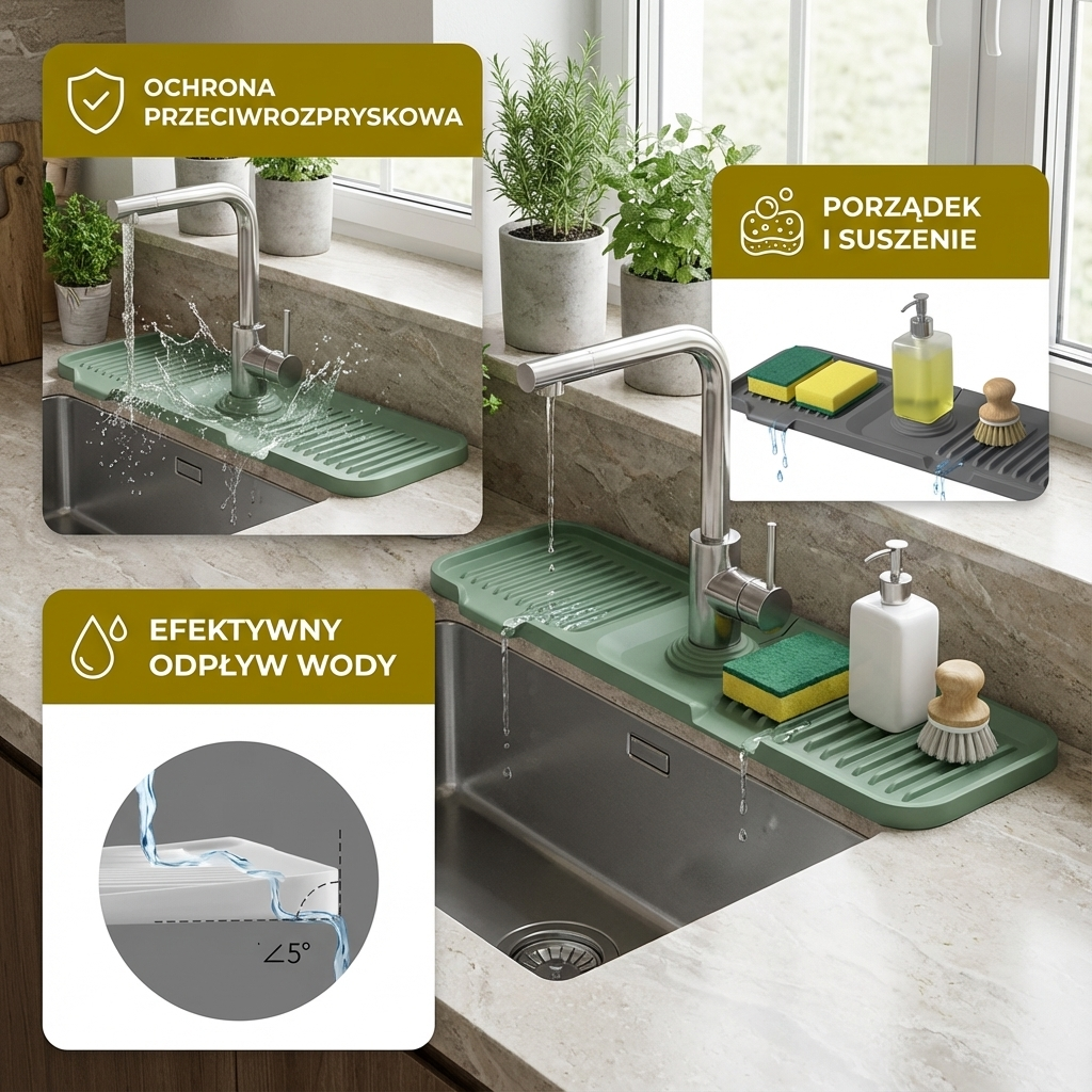 Silikonowa Mata Ochronna Przeciwrozpryskowa Do Odpływu