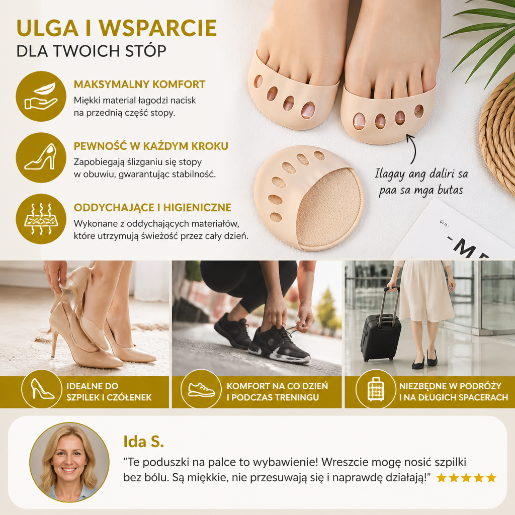 Damskie Zehensocken – Oddychające Antypoślizgowe Skarpetki do High Heels i Maksymalny Komfort (4 Par)