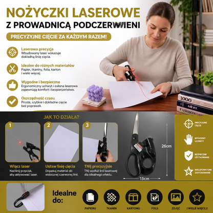 Nożyczki Laserowe z Prowadnicą Podczerwieni – Precyzyjne Nożyczki Wielofunkcyjne do Wszechstronnego Zastosowania