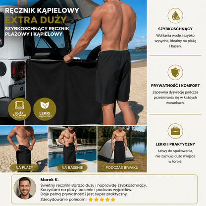 Ręcznik Kąpielowy Extra Duży z Magnesem – Szybkoschnący Ręcznik Plażowy i Kąpielowy do Pływania i Użytku Na Zewnątrz