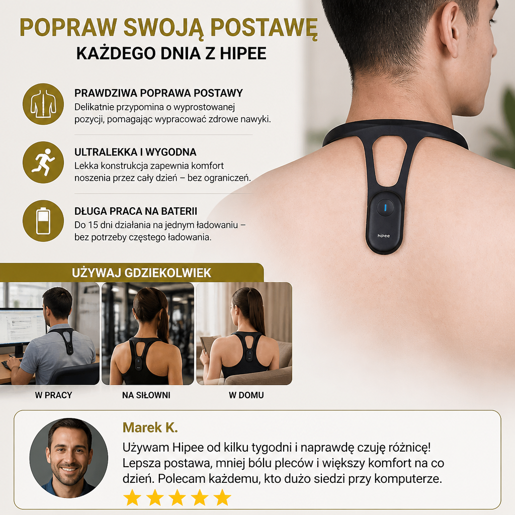Ergonomiczny Korektor Postawy – Urządzenie Wspierające Plecy dla Poprawy Zdrowej Postawy w Codziennym Życiu