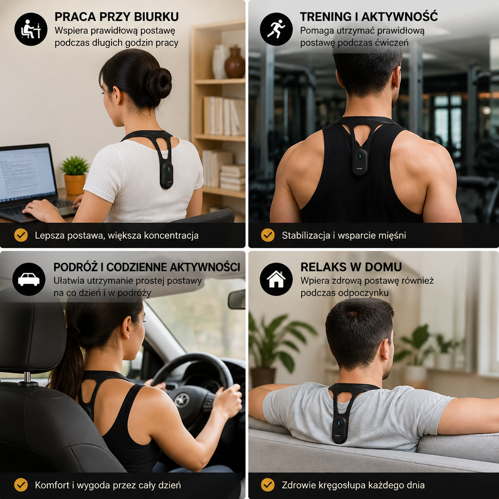 Ergonomiczny Korektor Postawy – Urządzenie Wspierające Plecy dla Poprawy Zdrowej Postawy w Codziennym Życiu