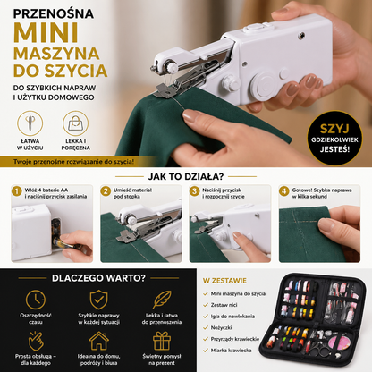 Przenośna Mini Maszyna do Szycia do Szybkich Napraw i Użytku Domowego