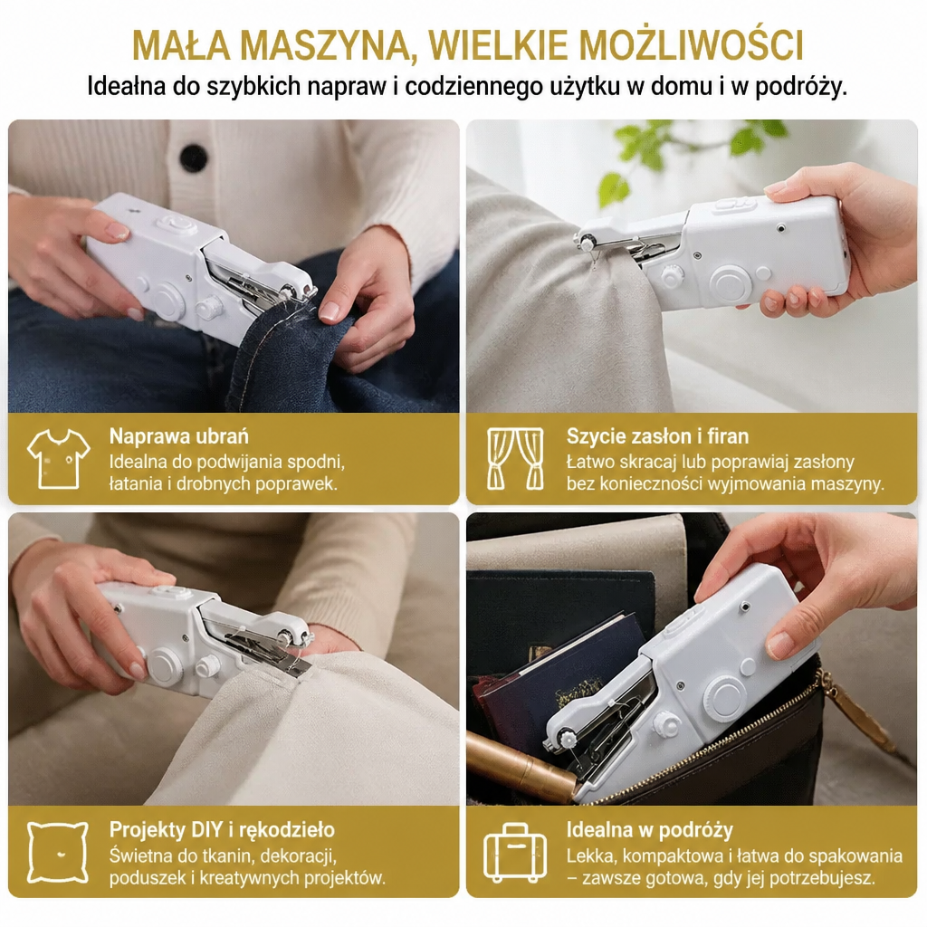 Przenośna Mini Maszyna do Szycia do Szybkich Napraw i Użytku Domowego